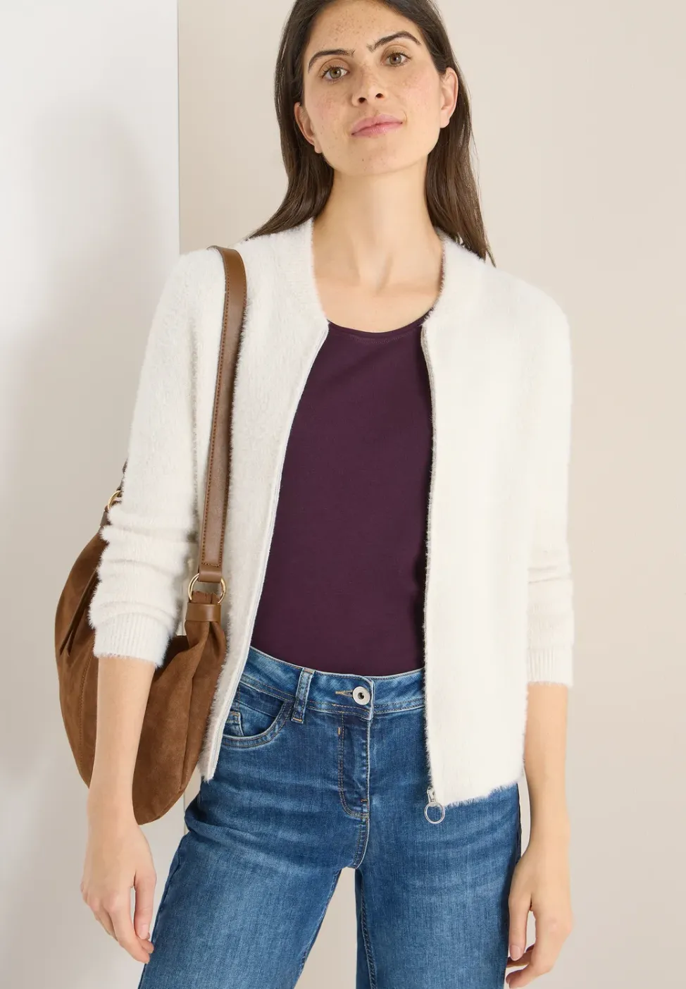Jacquard Cardigan mit Zipper