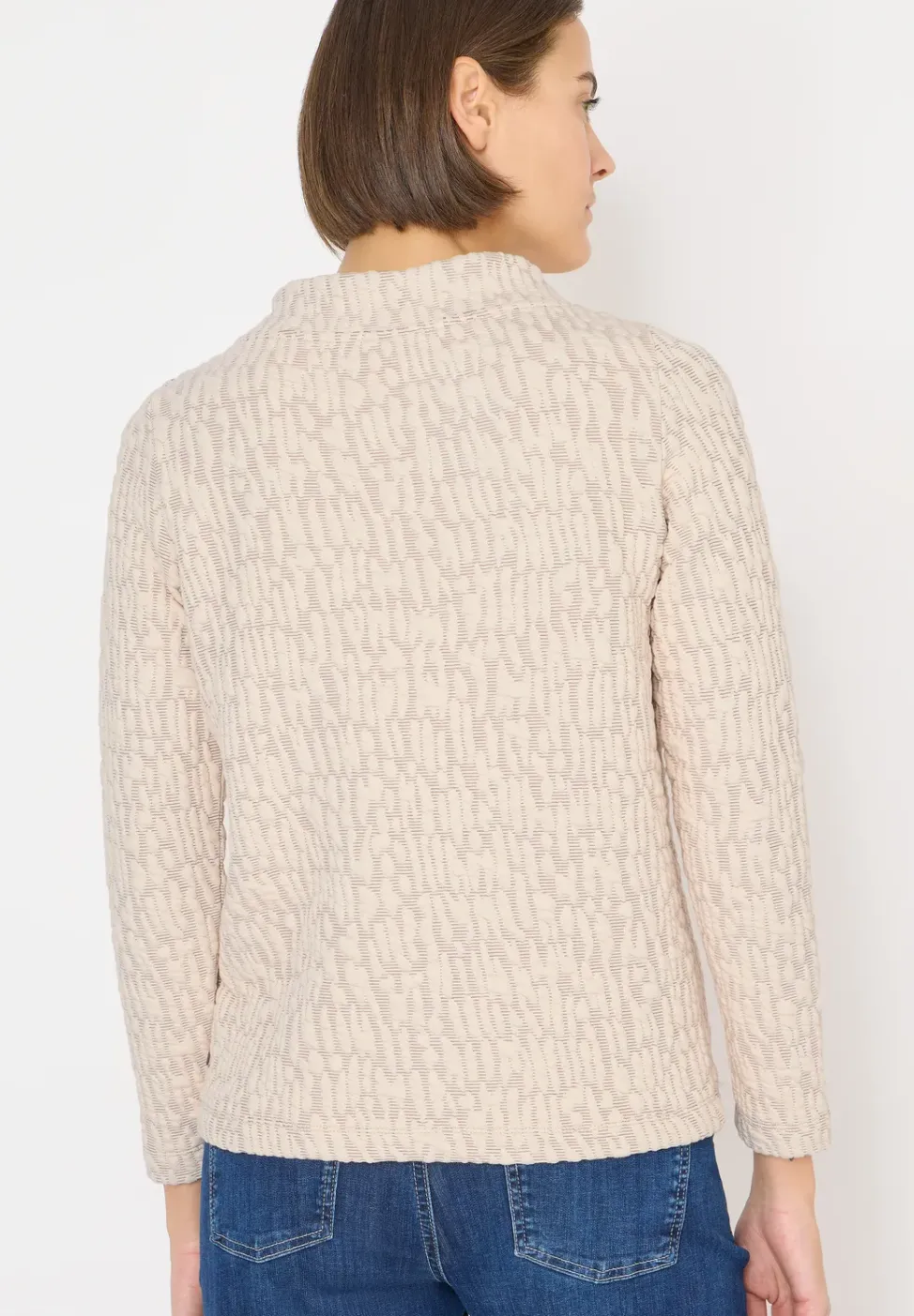 Jacquard Funnel Neck Shirt