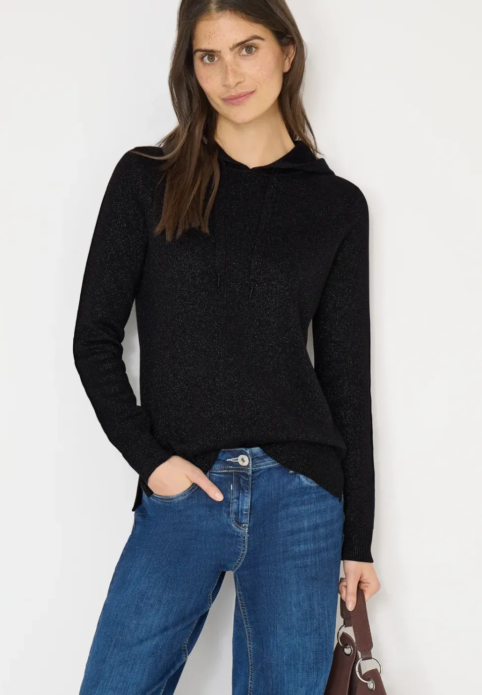 Jacquard Hoodie mit Glitzer