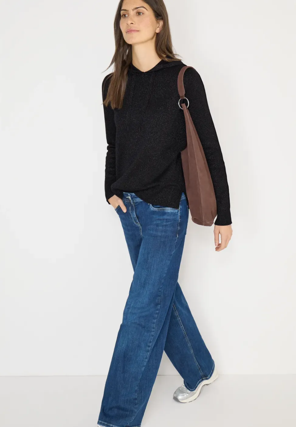Jacquard Hoodie mit Glitzer