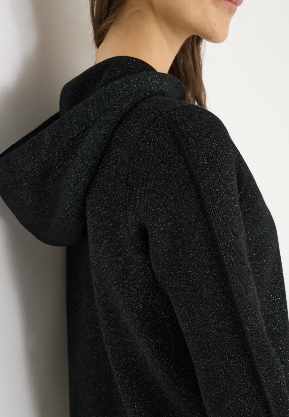 Jacquard Hoodie mit Glitzer