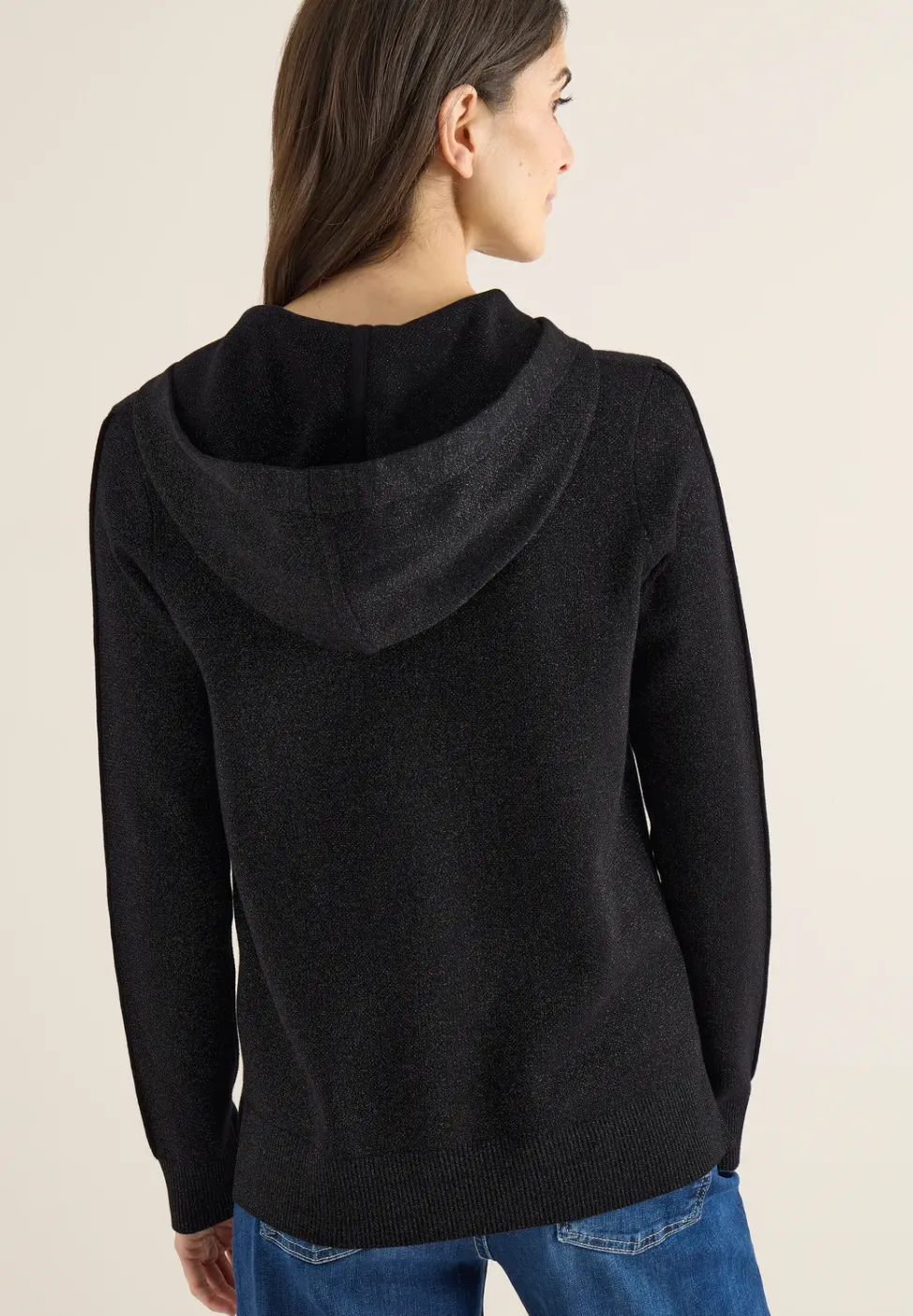 Jacquard Hoodie mit Glitzer