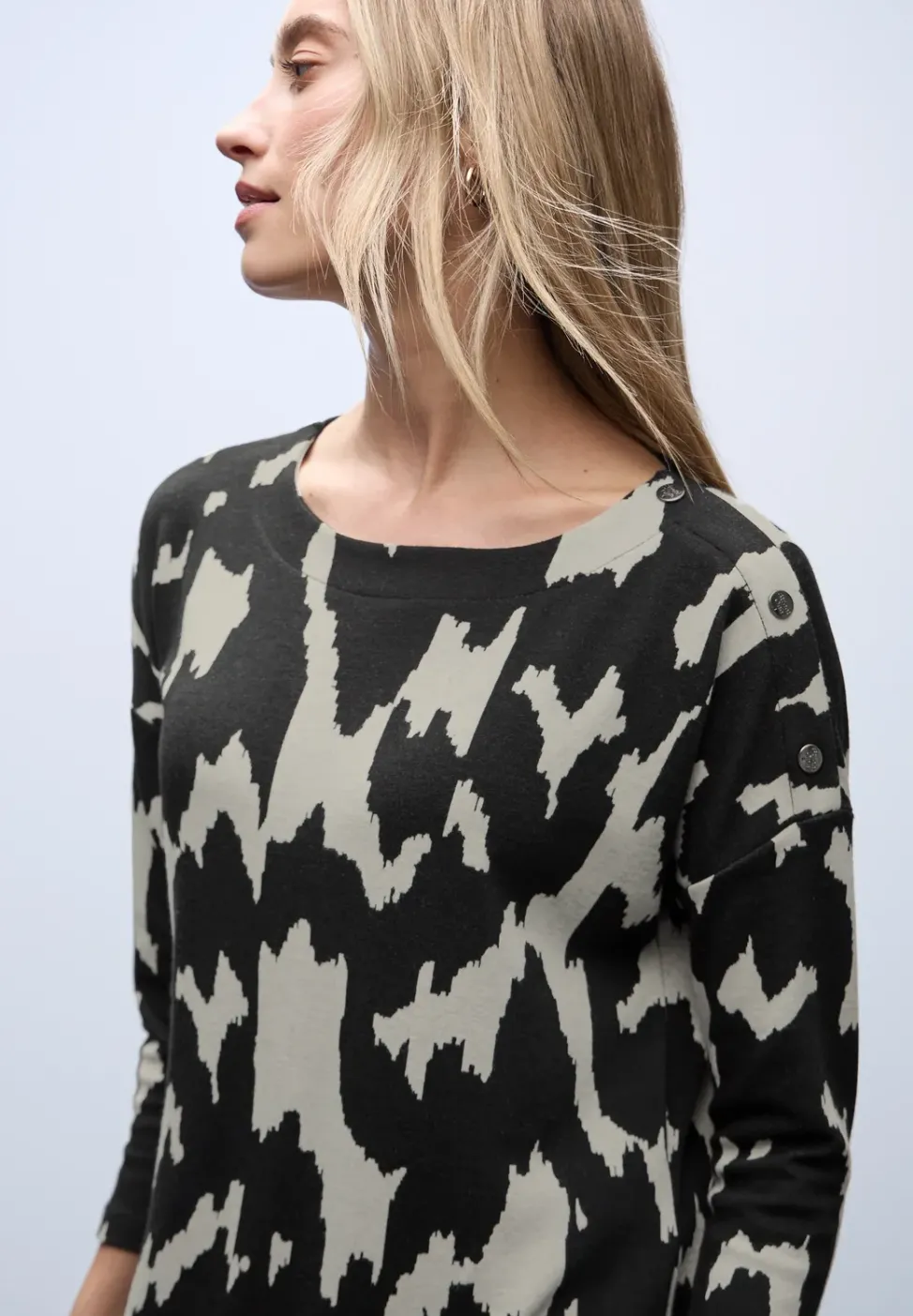 Jacquard-Kleid mit Knöpfen