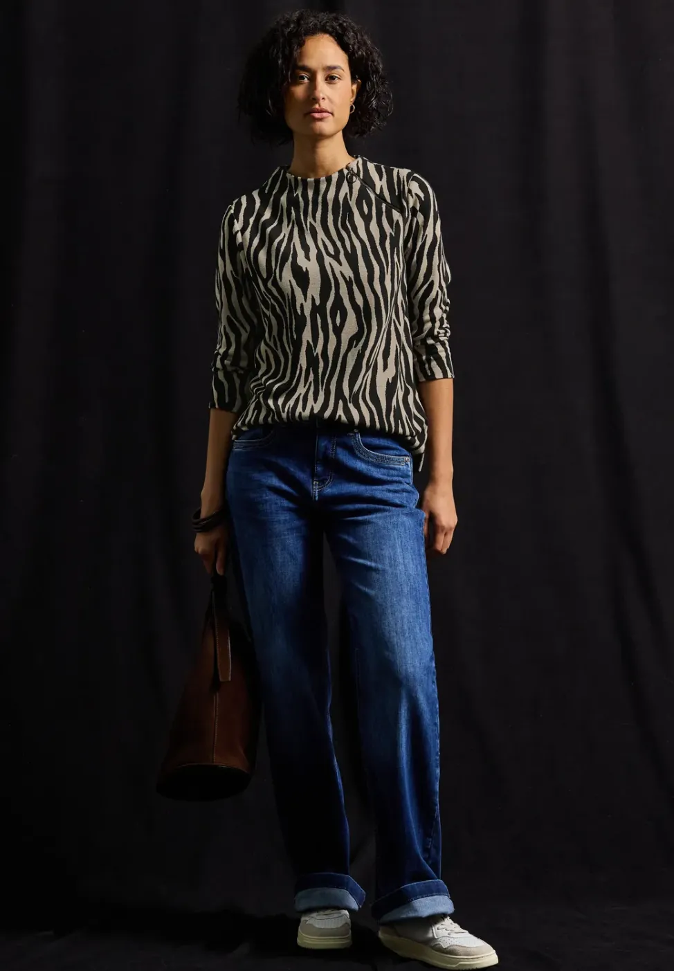 Jacquard Shirt mit Zipper