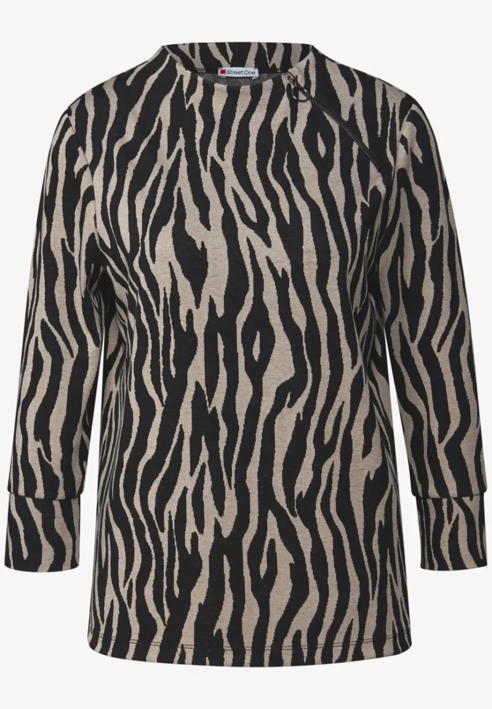 Jacquard Shirt mit Zipper