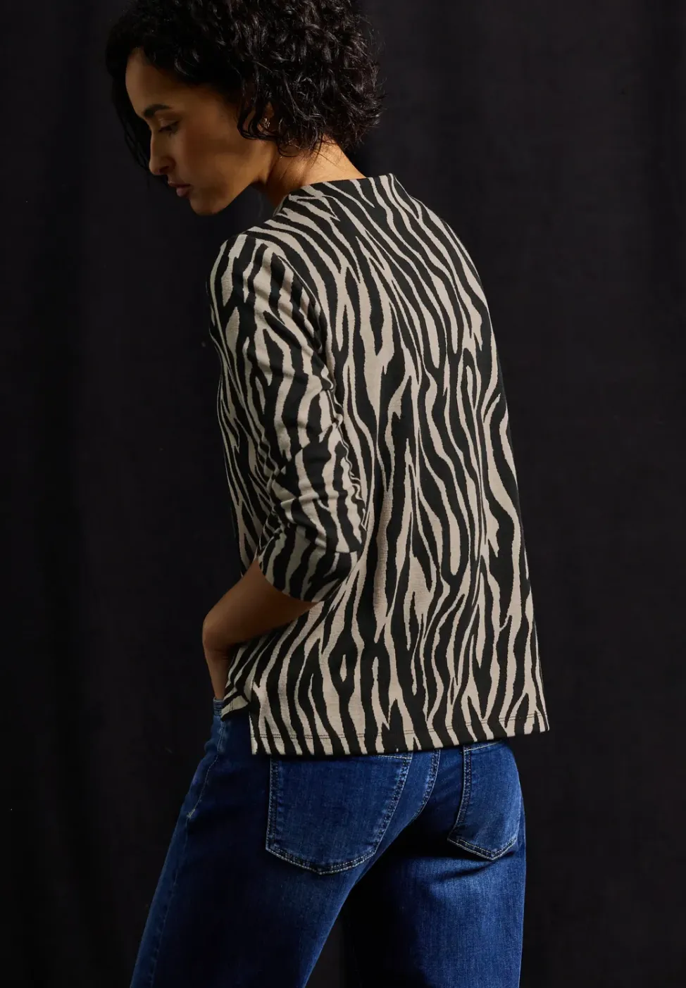 Jacquard Shirt mit Zipper