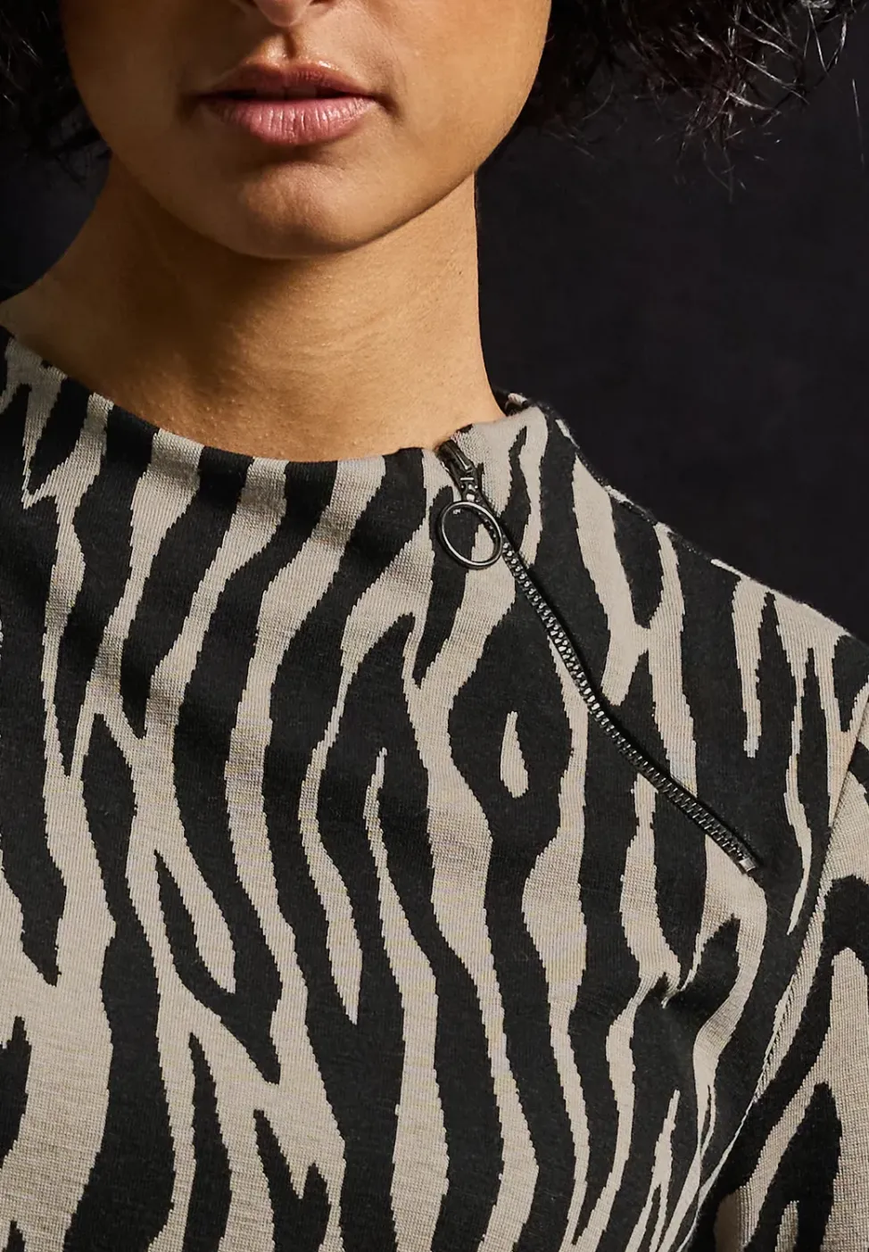 Jacquard Shirt mit Zipper