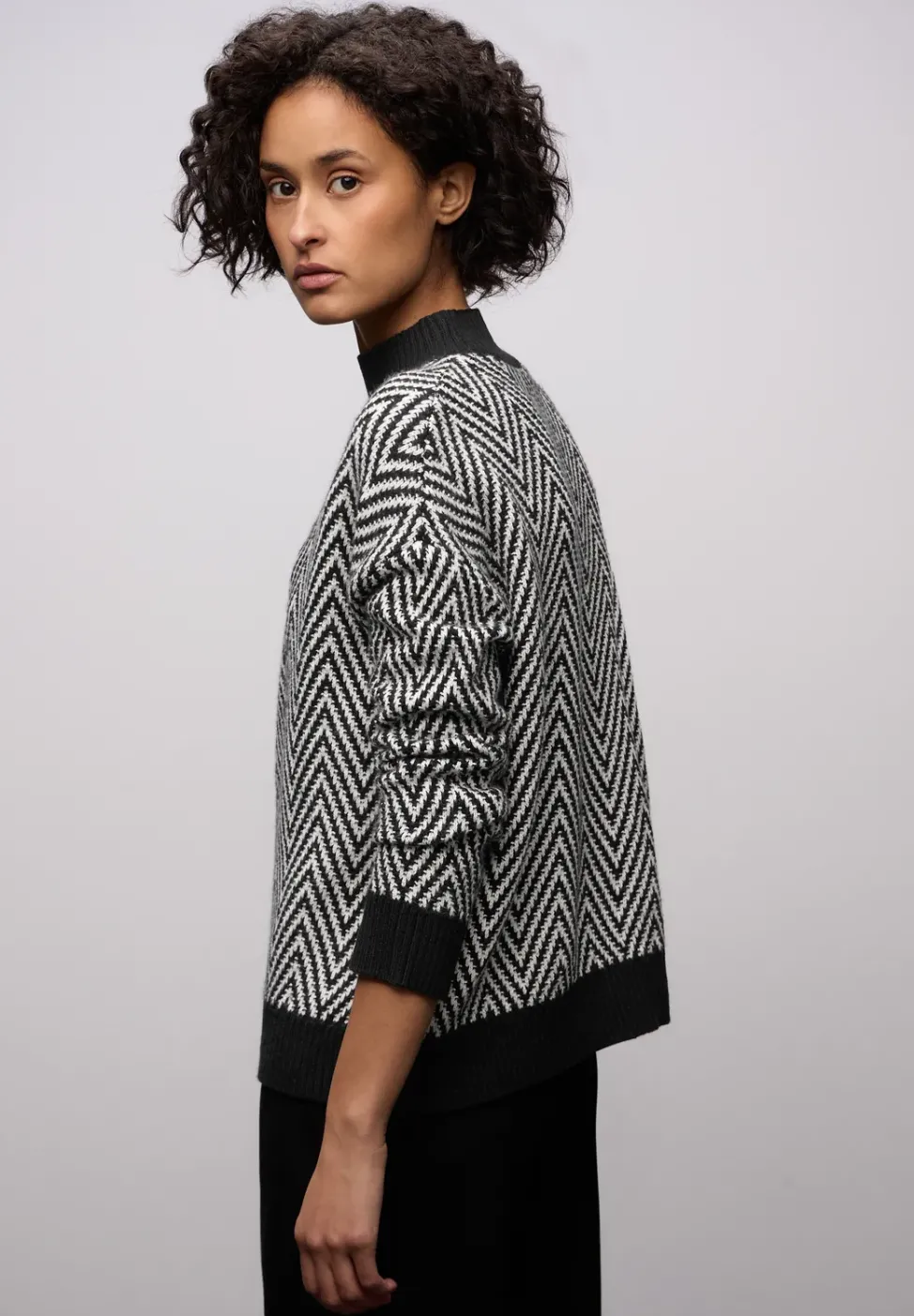 Jacquard Turtleneck Pullover