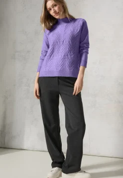 Jaquard Pullover in Unifarbe