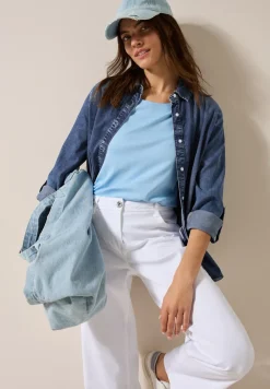 Jeanshemd aus Lyocellmix