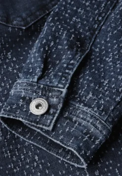 Jeansjacke im Bouclé-Look
