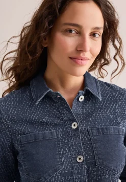 Jeansjacke im Bouclé-Look