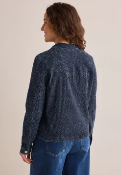 Jeansjacke im Bouclé-Look