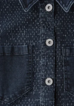 Jeansjacke im Bouclé-Look