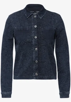 Jeansjacke im Bouclé-Look