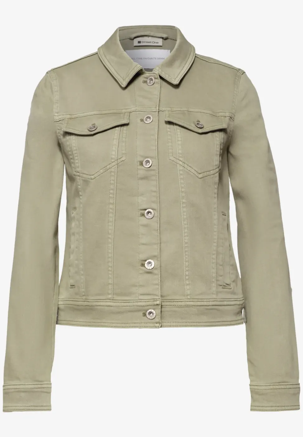 Jeansjacke im Colored-Denim-Look