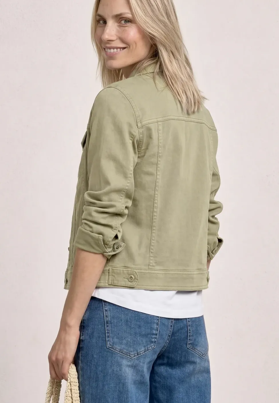 Jeansjacke im Colored-Denim-Look