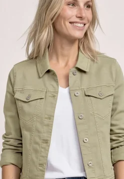 Jeansjacke im Colored-Denim-Look