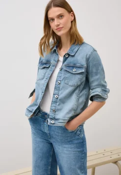Jeansjacke mit Knopfleiste
