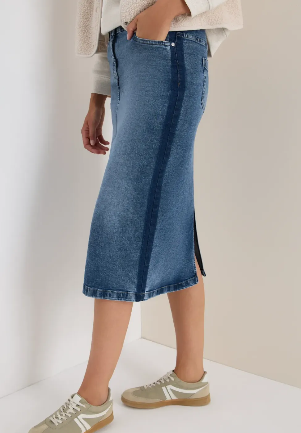 Jeansrock mit Gallonstreifen