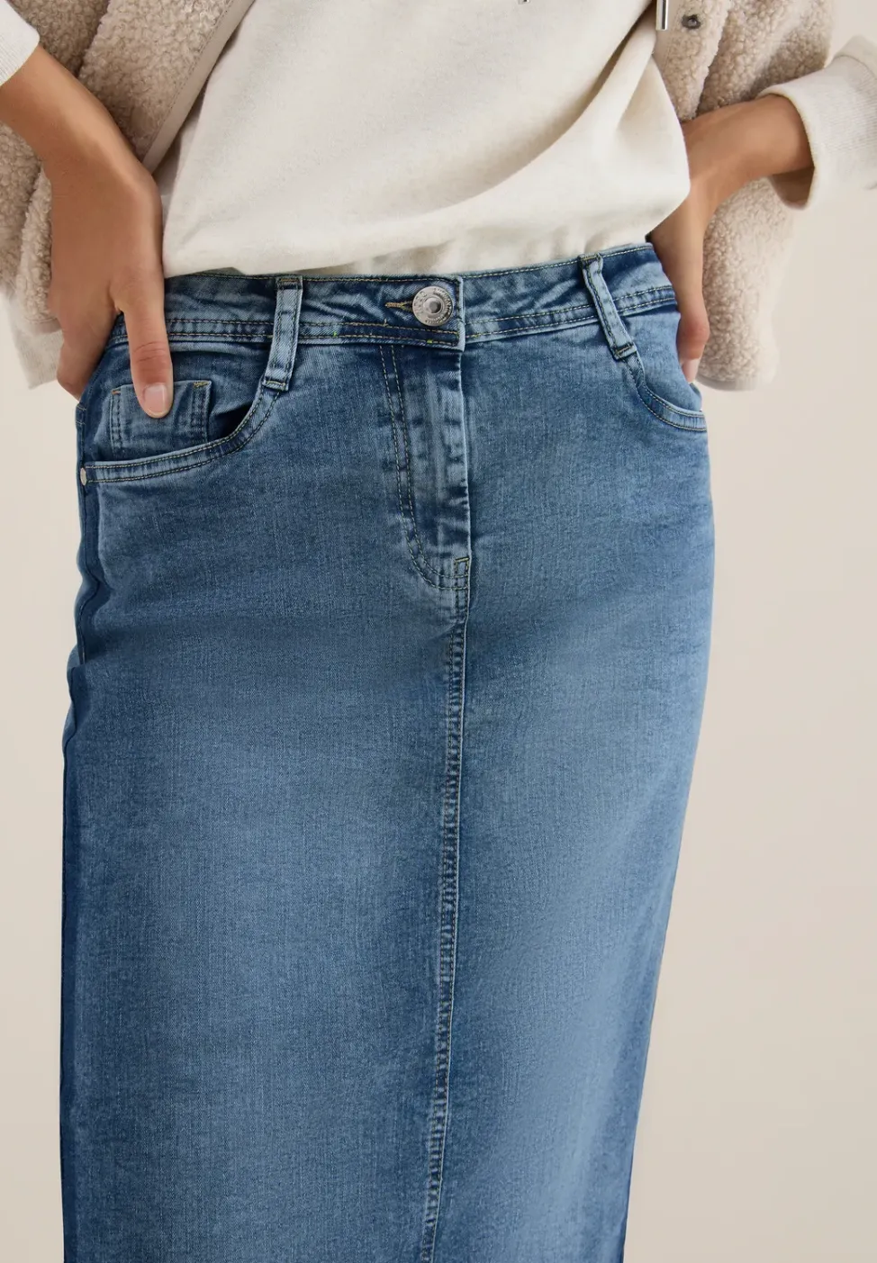 Jeansrock mit Gallonstreifen