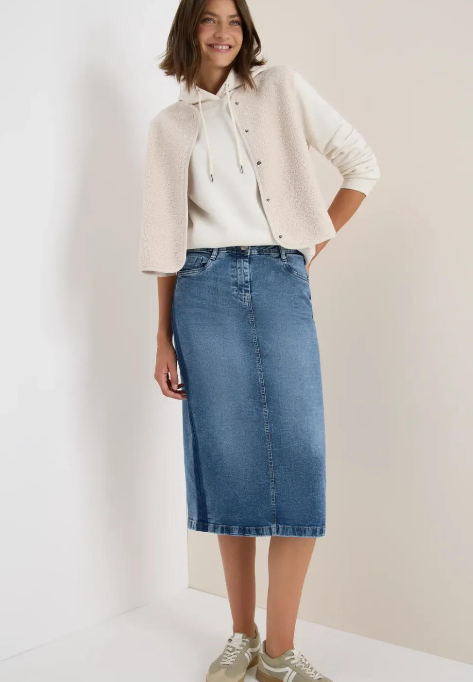 Jeansrock mit Gallonstreifen