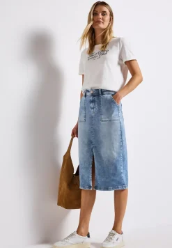Jeansrock mit Schlitz