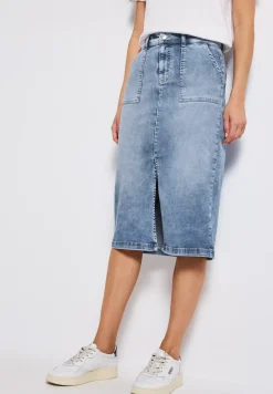 Jeansrock mit Schlitz