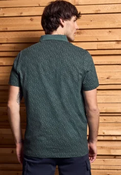 Jersey Poloshirt mit Print