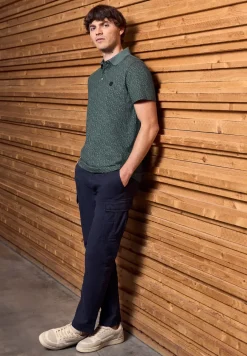 Jersey Poloshirt mit Print