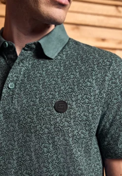 Jersey Poloshirt mit Print