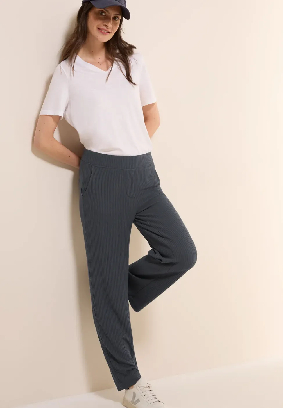 Jersey-Hose mit Rippstruktur