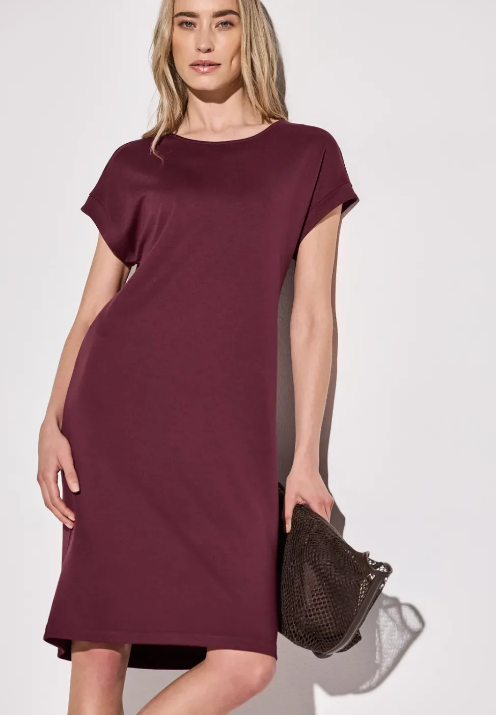 Jersey-Kleid in Unifarbe