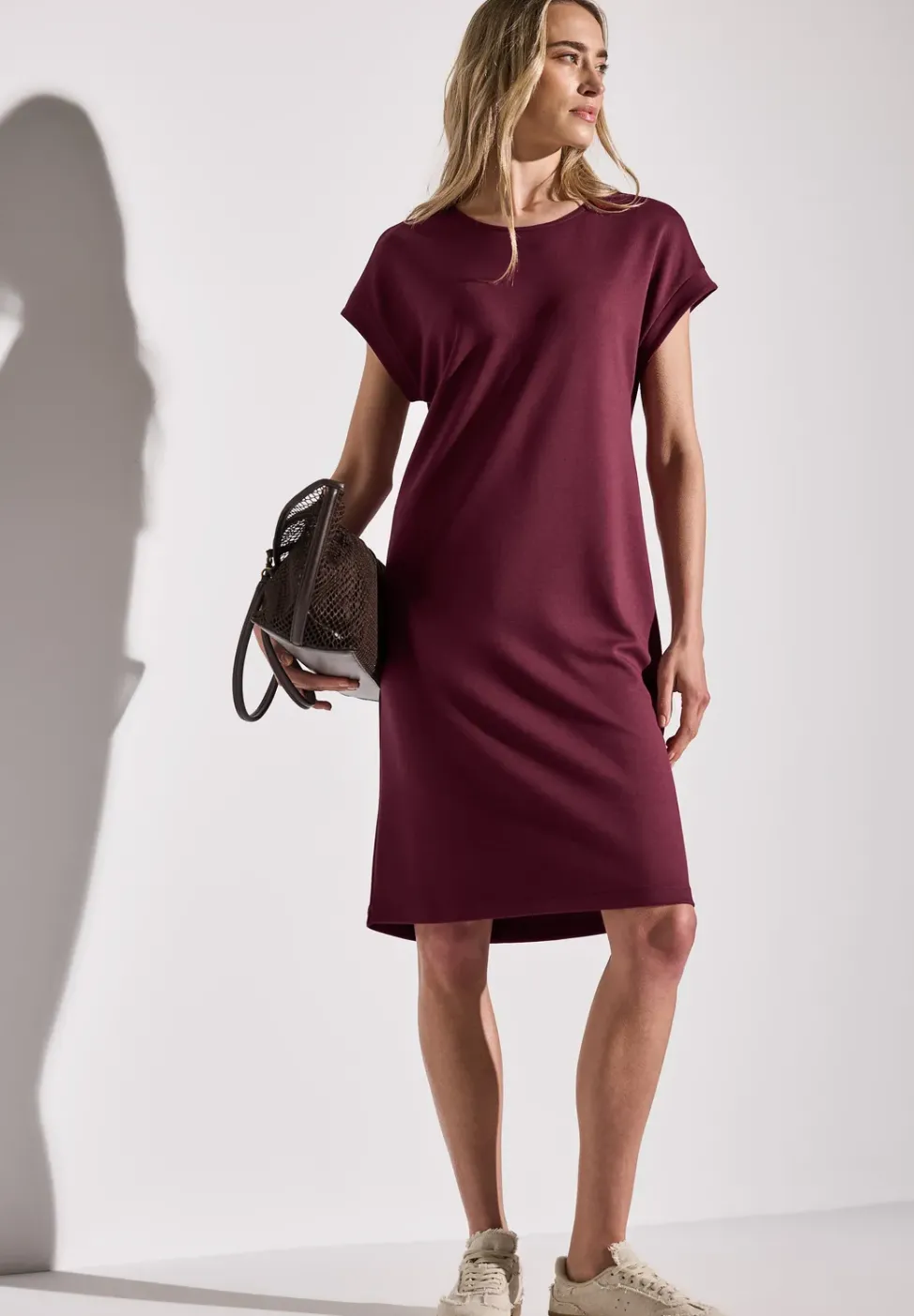 Jersey-Kleid in Unifarbe