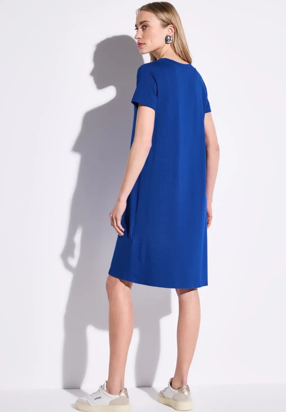 Jersey-Kleid in Unifarbe