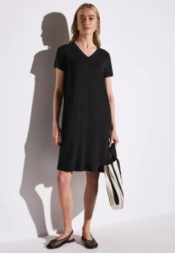 Jersey-Kleid in Unifarbe