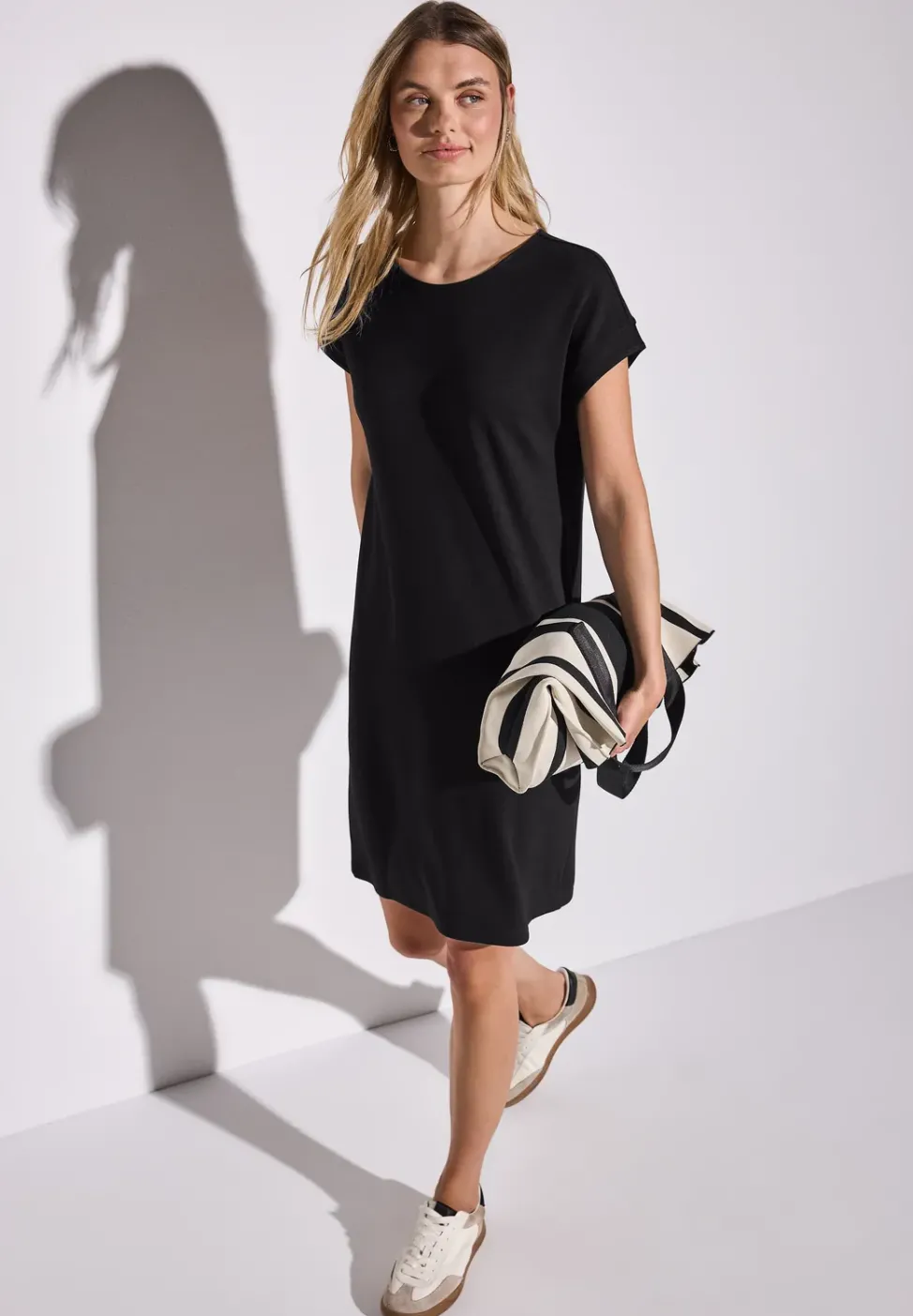 Jersey-Kleid in Unifarbe