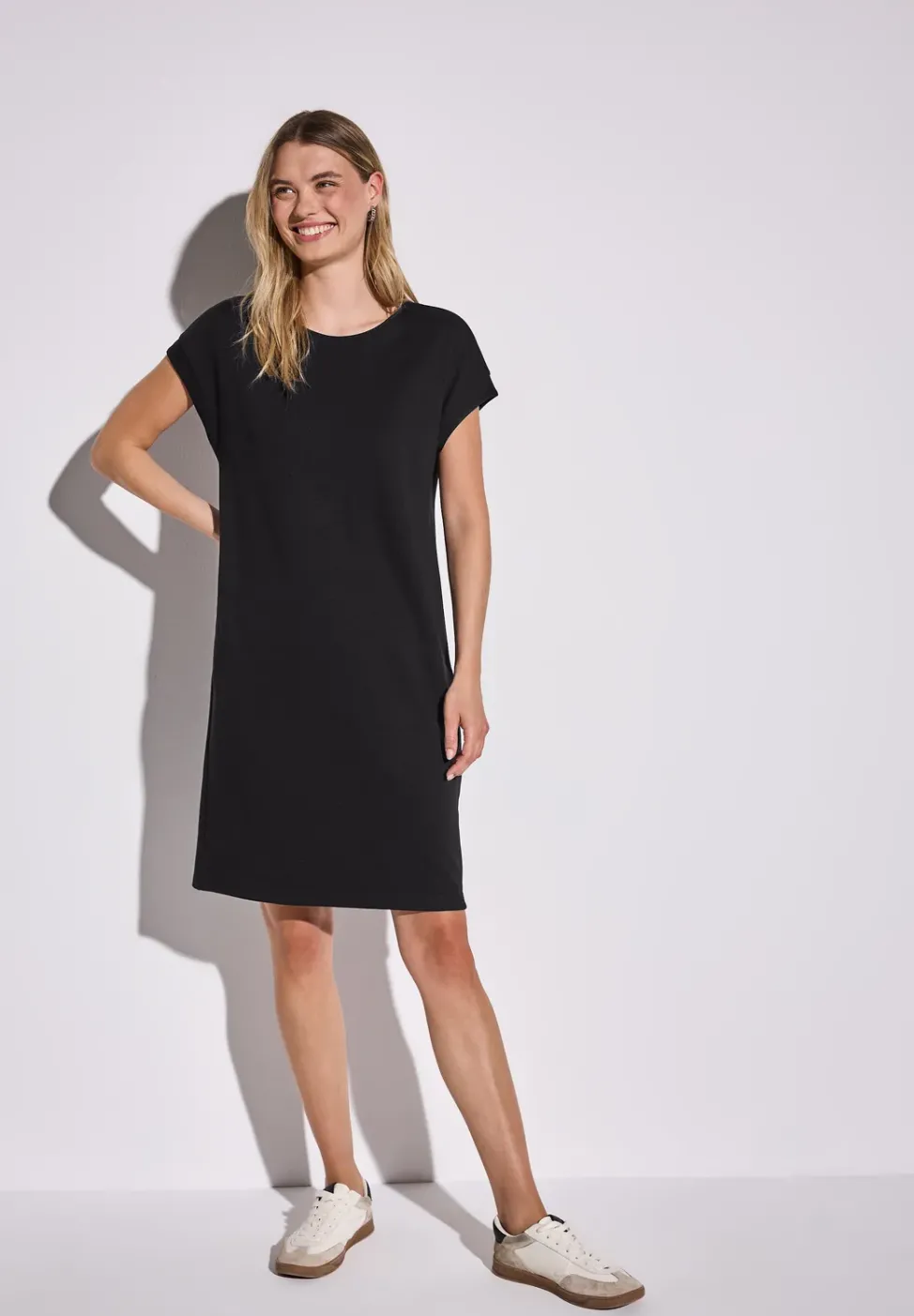 Jersey-Kleid in Unifarbe