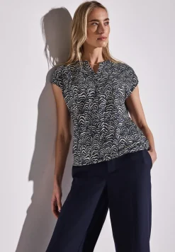 Jersey-Shirt im Blusen-Look