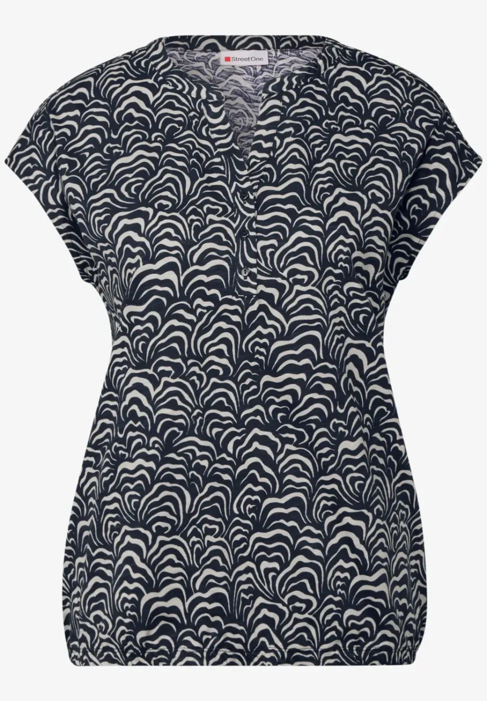 Jersey-Shirt im Blusen-Look