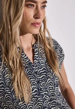 Jersey-Shirt im Blusen-Look
