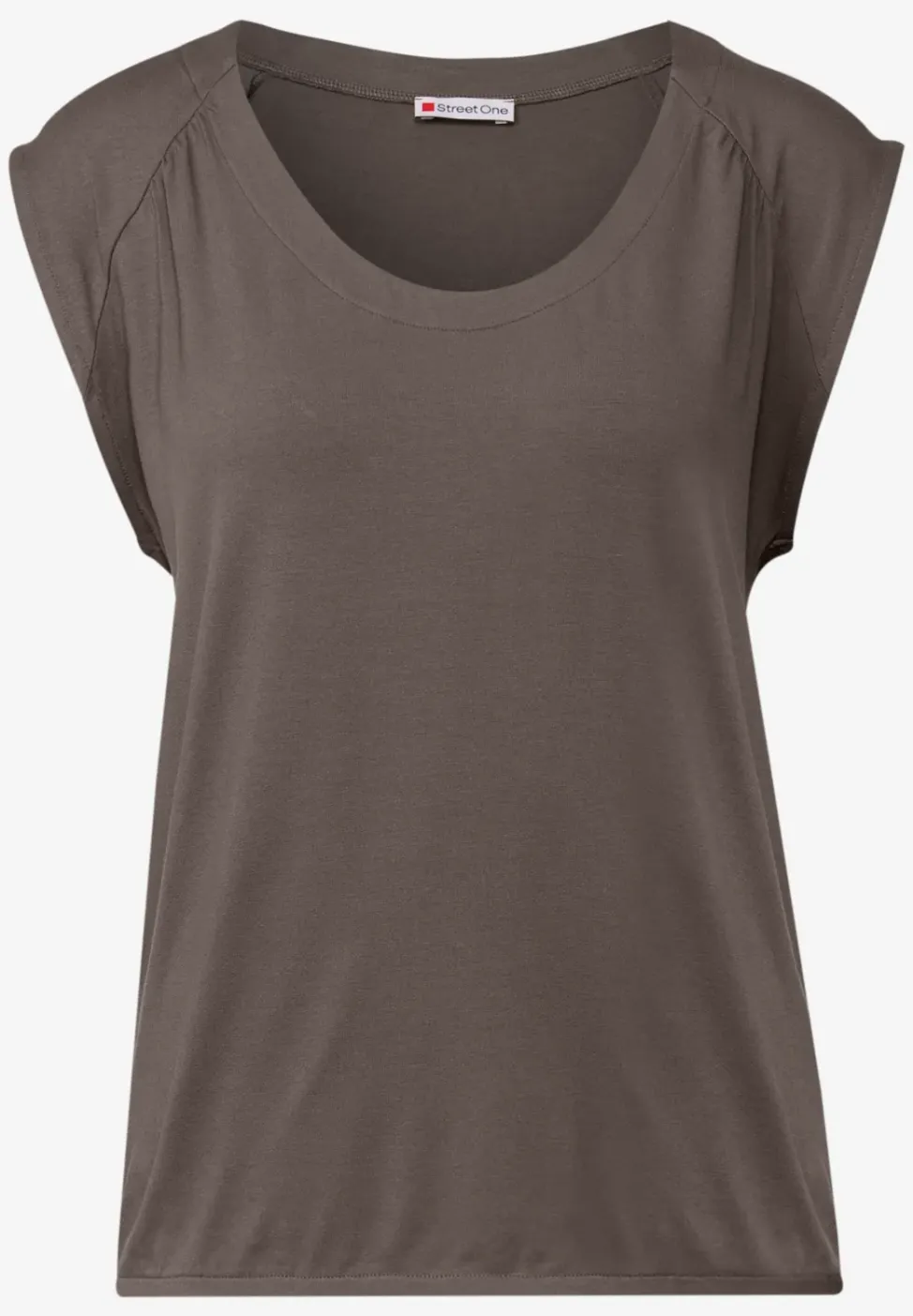 Jersey-Shirt mit Elastiksaum