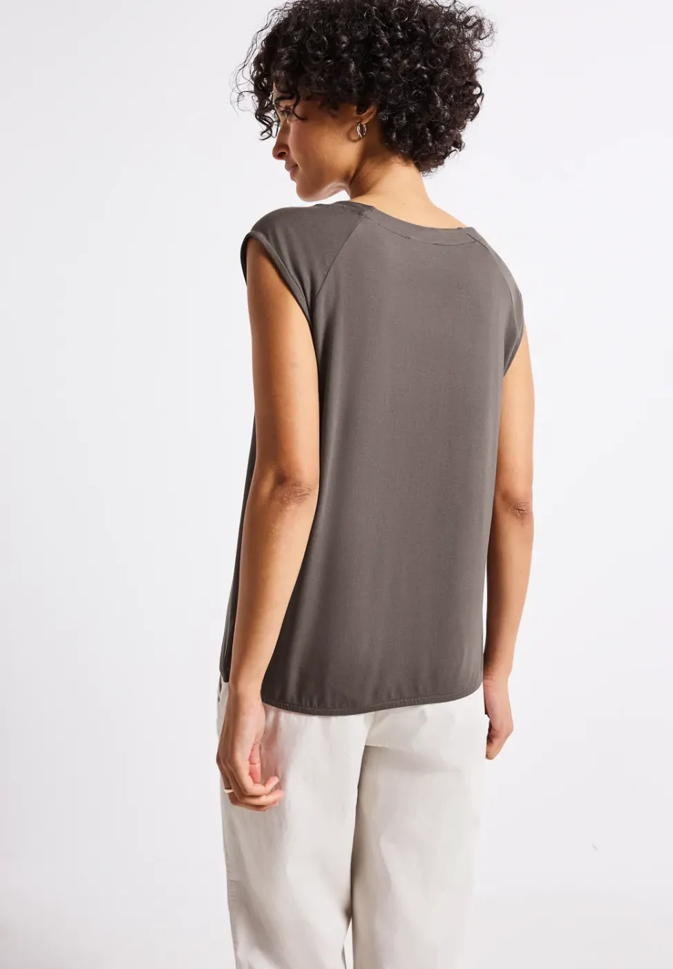 Jersey-Shirt mit Elastiksaum
