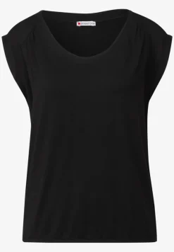 Jersey-Shirt mit Elastiksaum
