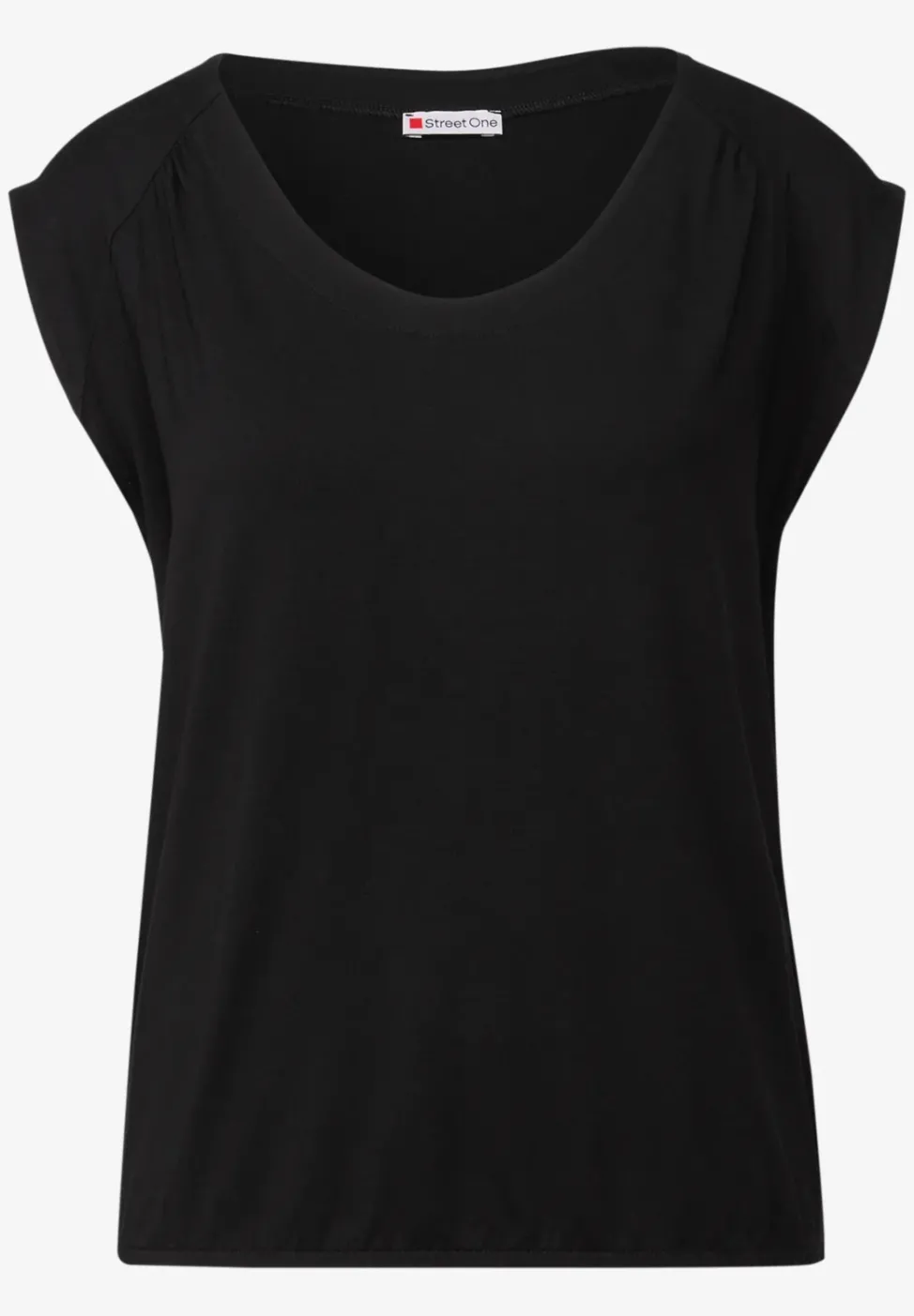 Jersey-Shirt mit Elastiksaum