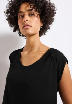Jersey-Shirt mit Elastiksaum