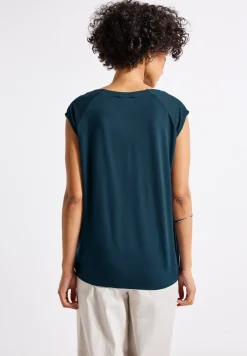 Jersey-Shirt mit Elastiksaum