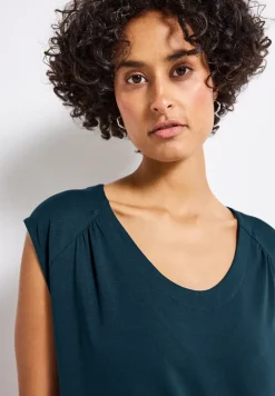 Jersey-Shirt mit Elastiksaum
