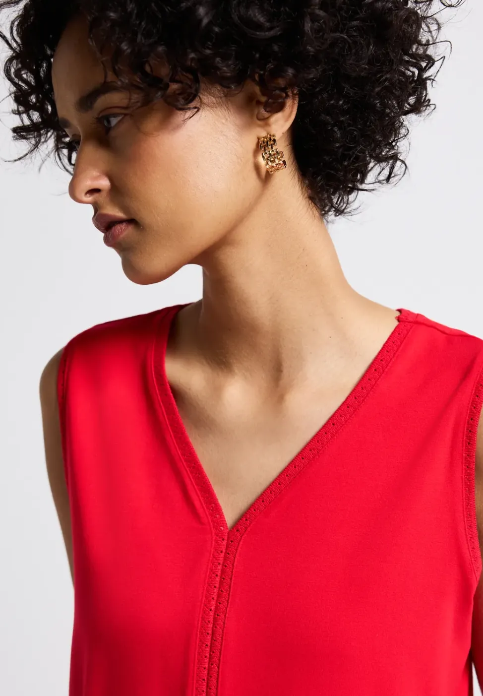 Jersey-Top mit Häkeldetails