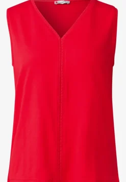Jersey-Top mit Häkeldetails